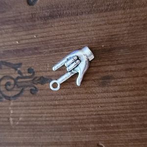 Silver Plated I Love You charm